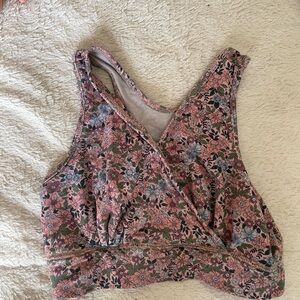 Floral Cross-Front Crop Top